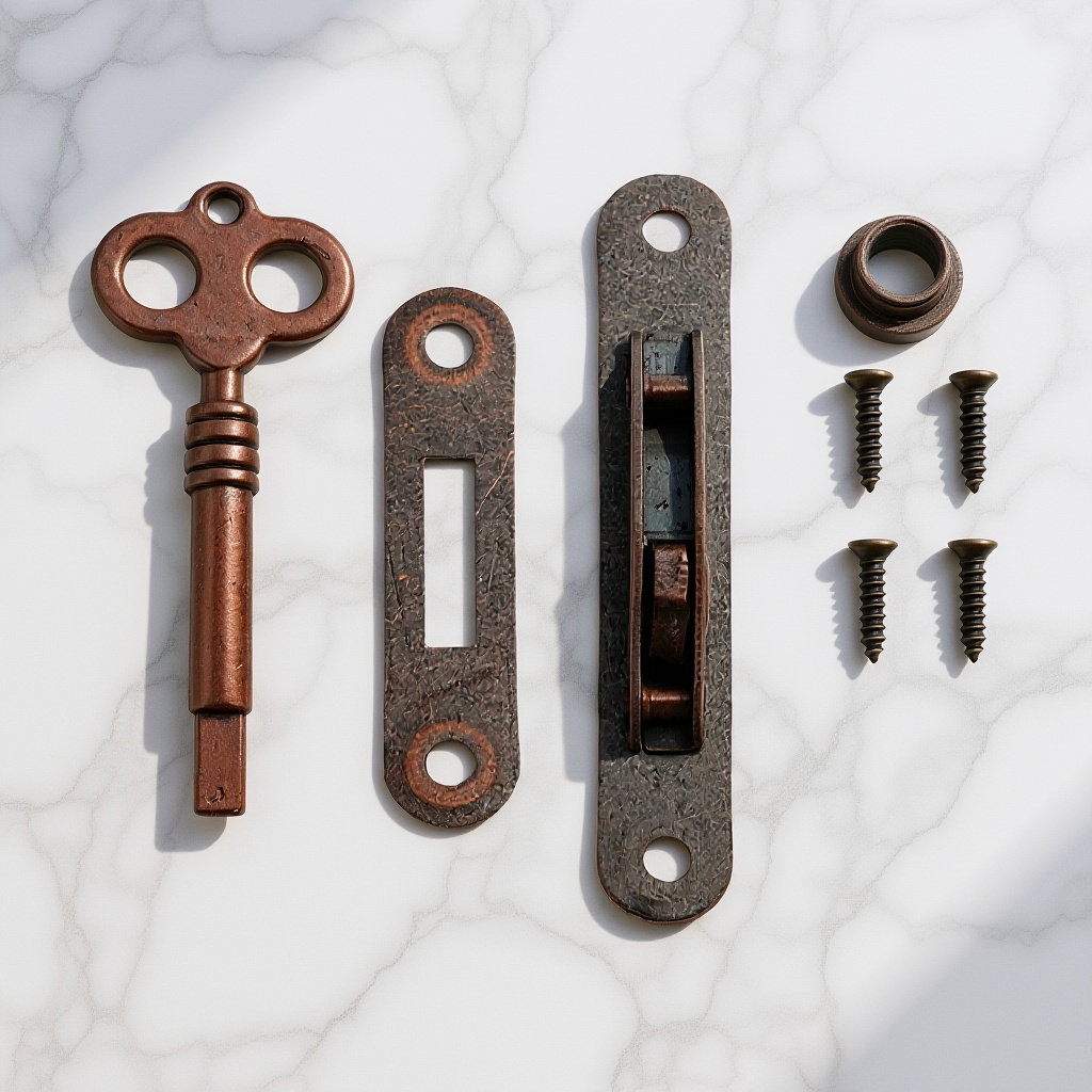 Furniture Hardware Vintage - 2Set Retro Iron Lock Vintage Cabinet