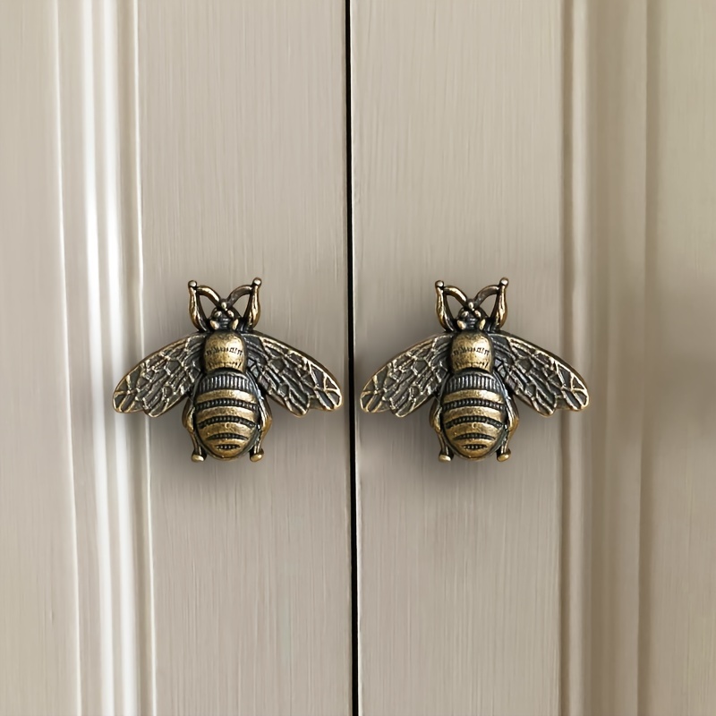 Used Furniture Hardware - 2 Vintage Bee Cabinet Handles, Zinc