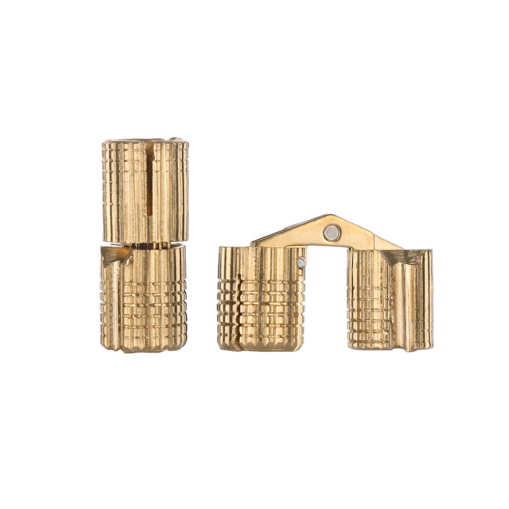 Furniture Hardware Replacement Parts - 8-18mm Brass Barrel Hinges Invisible Cabinet