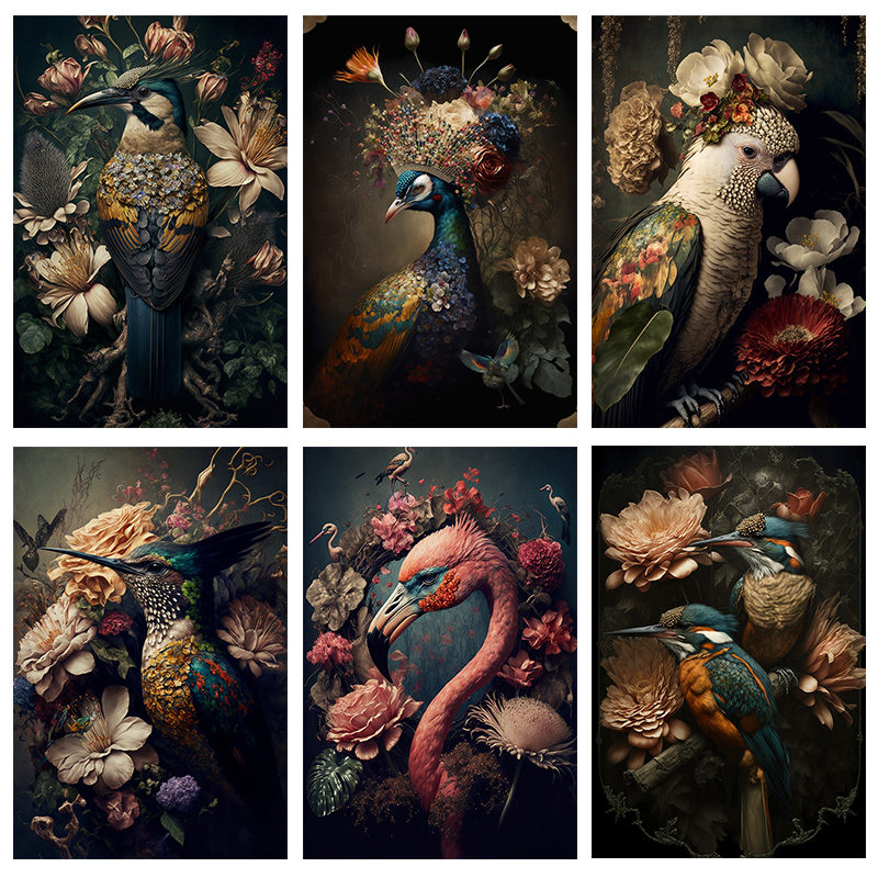 Retro Flower Bird Posters and  - Furniture Paradise & Hardware Ghaziabad avis et prix