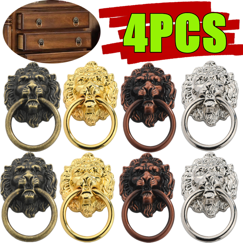 4-1PC Lion Head Knob Antique B - Vintage Furniture Hardware Pulls avis et prix