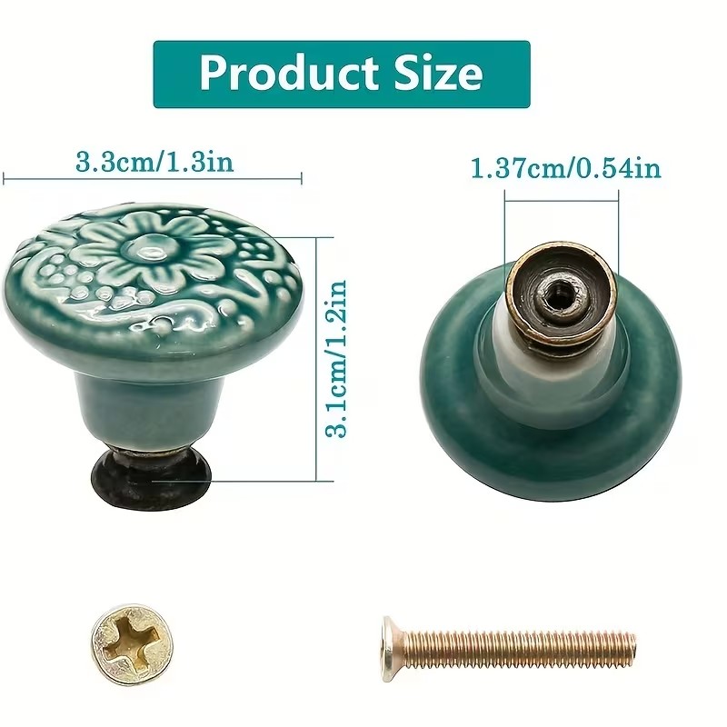 12pcs Ceramic Cabinet Knobs, F - Furniture Hardware Pulls avis et prix