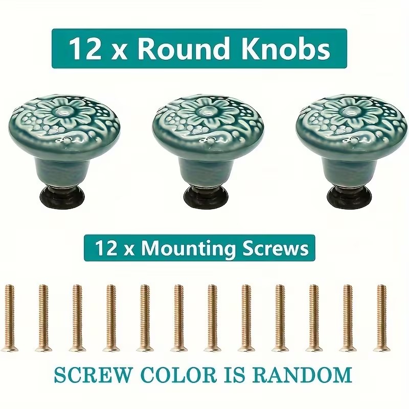 12pcs Ceramic Cabinet Knobs, F - Furniture Hardware Pulls avis et prix