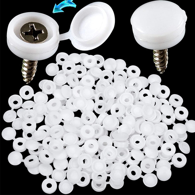 White Hinged Plastic Screw Cap - Furniture Hardware Replacement Parts avis et prix