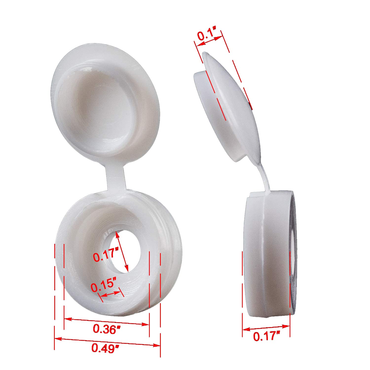 White Hinged Plastic Screw Cap - Furniture Hardware Replacement Parts avis et prix