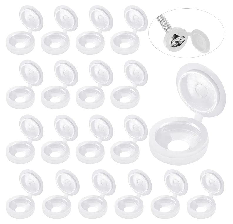 White Hinged Plastic Screw Cap - Furniture Hardware Replacement Parts avis et prix