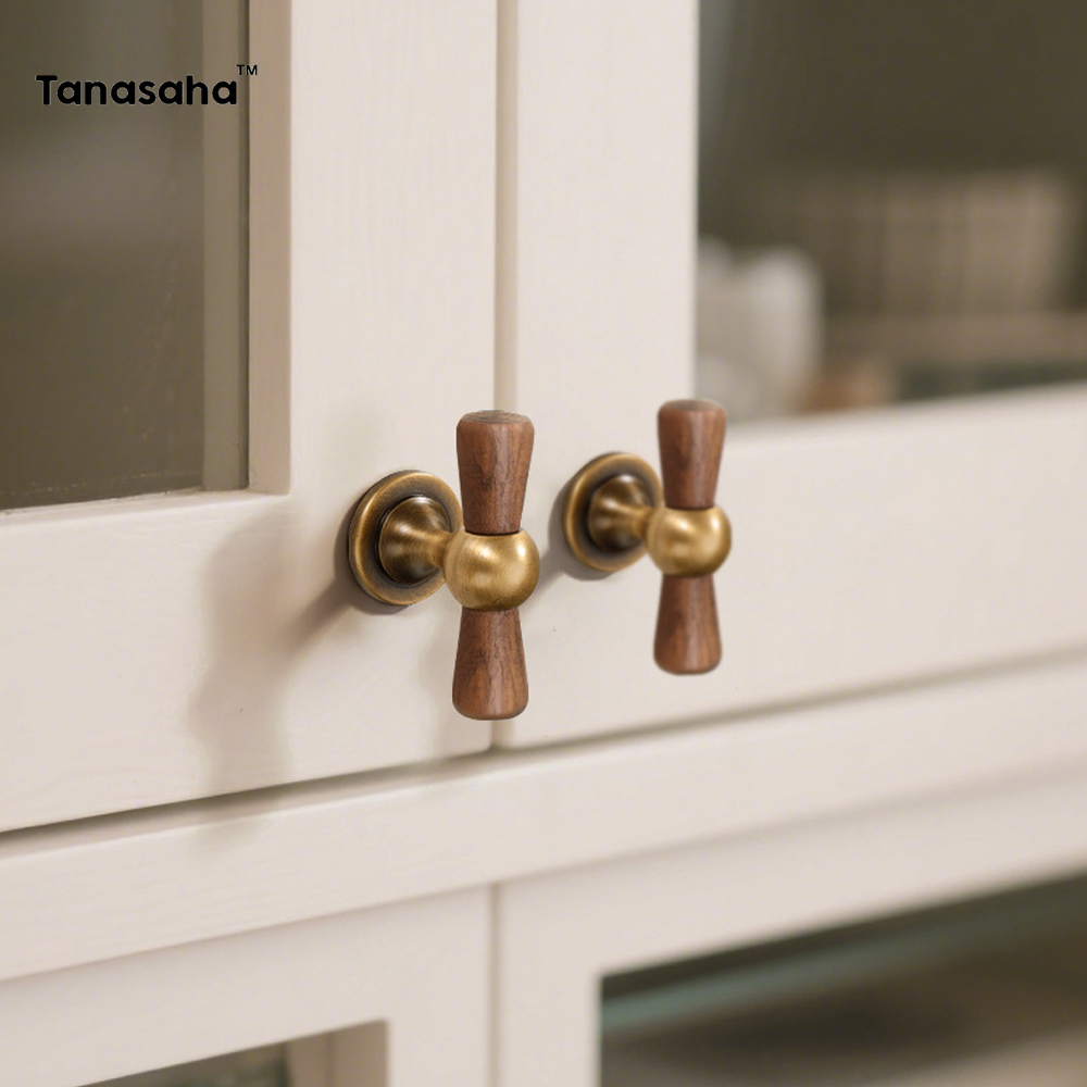 Vintage Walnut Brass Handle Ro - Vintage Furniture Hardware Pulls avis et prix