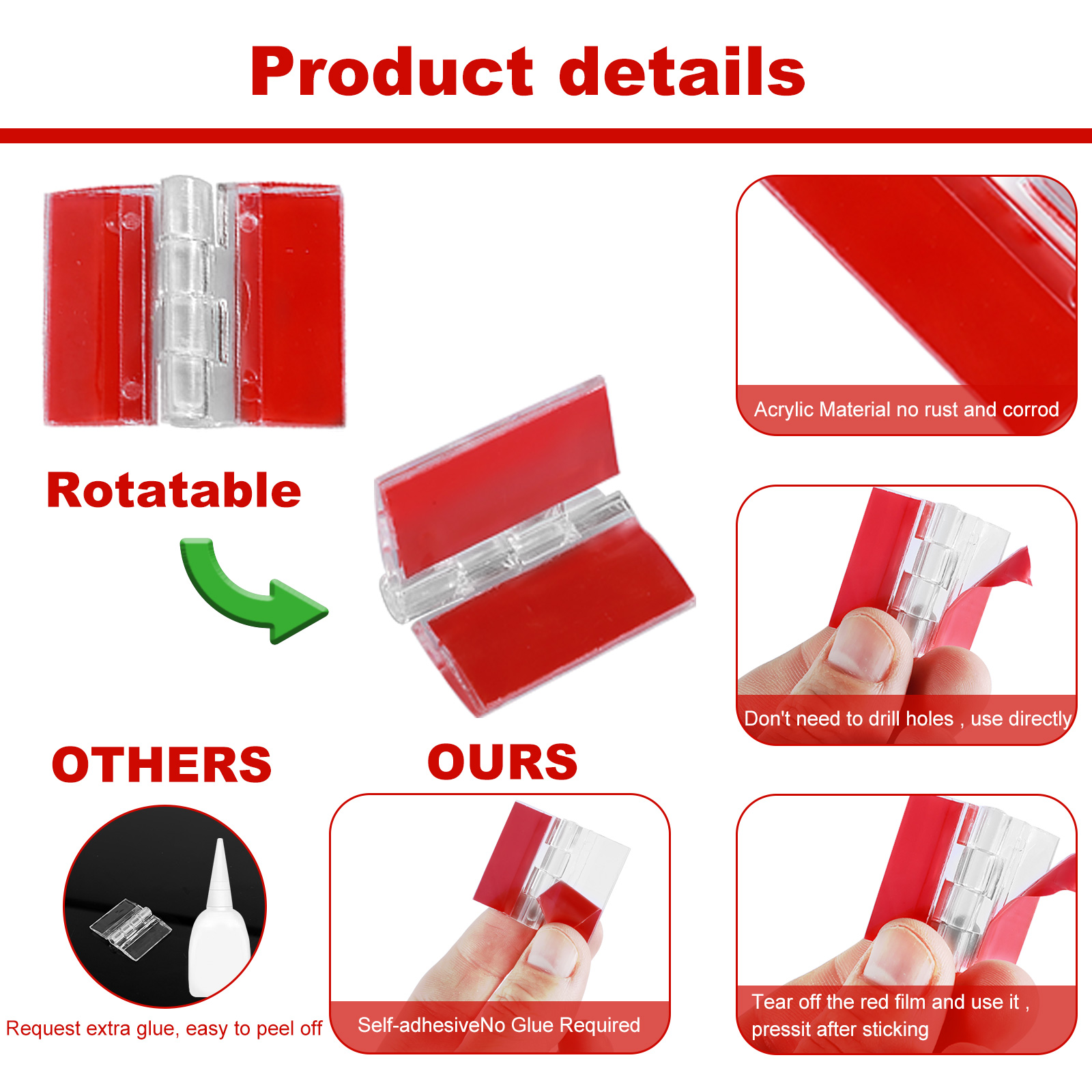 10/20Pcs Folding Hinges Acryli - Furniture Hardware Replacement Parts avis et prix