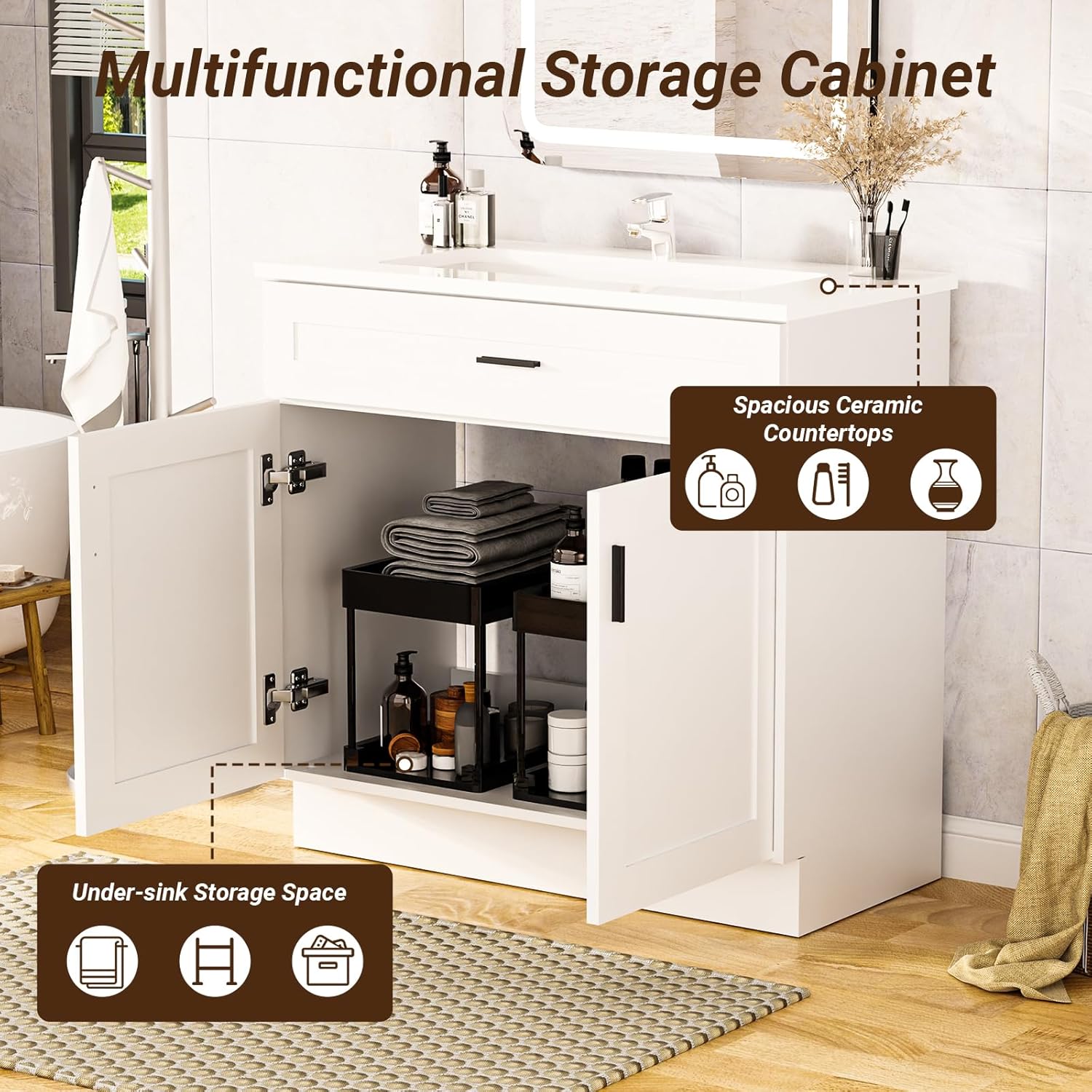 36 Inch Bathroom Vanity with S - Soft Close Hinge avis et prix