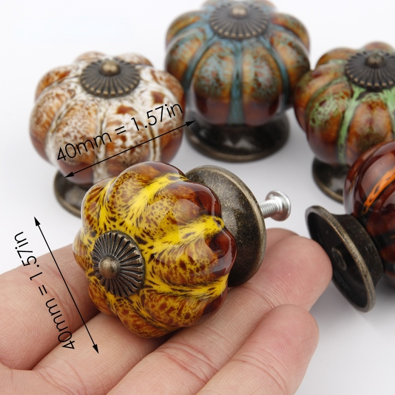 Pumpkin Ceramic Handle for Cab - Vintage Furniture Hardware Pulls avis et prix
