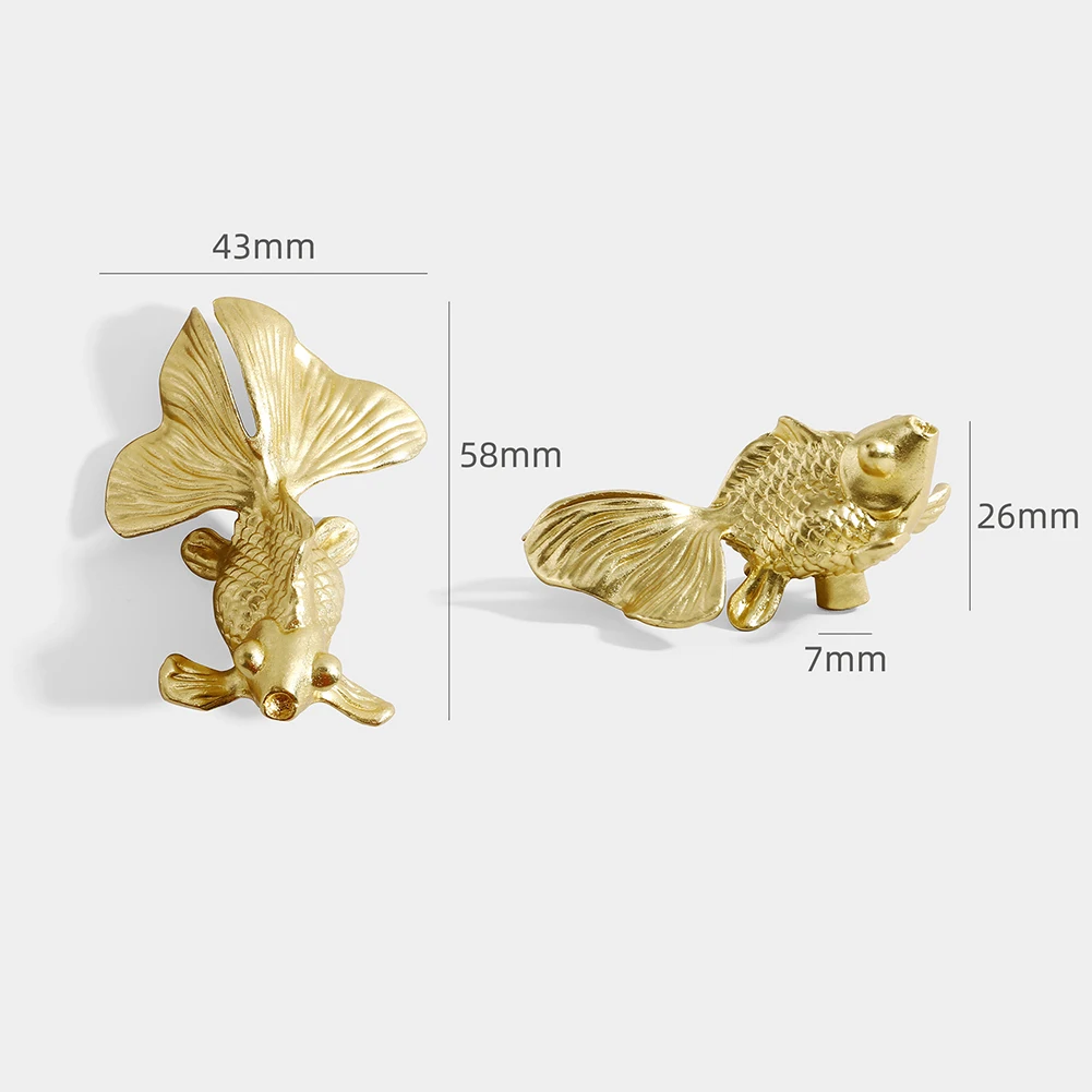 1pc Goldfish Knob Solid Brass  - Unique Furniture Hardware Pulls avis et prix