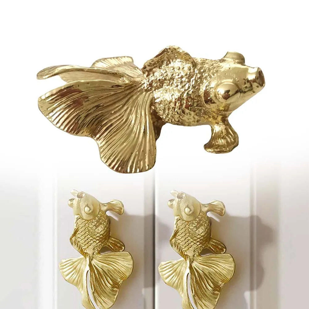 1pc Goldfish Knob Solid Brass  - Unique Furniture Hardware Pulls avis et prix