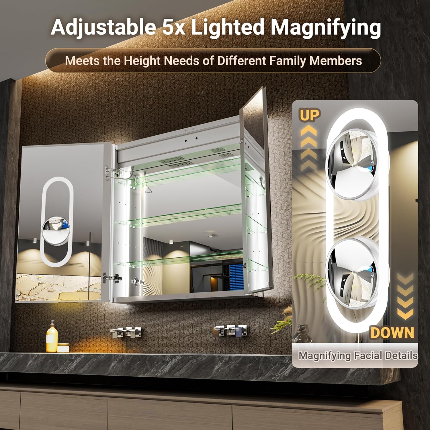 42x32 Lighted Medicine Cabinet - Soft Close Hinge avis et prix